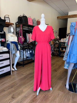Coral Wide Leg Jumpsuit