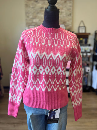 Sweet Pink Fair Isle Sweater