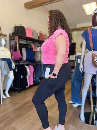 High Waist Activewear Leggings - Black