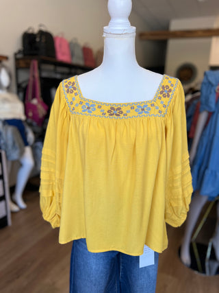 Yellow 3/4 Sleeve Top