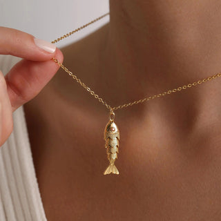 Fish Necklace, Gold