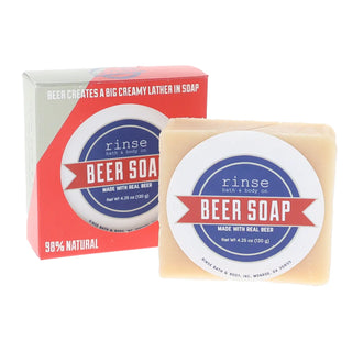 Beer soap with packaging on a white background