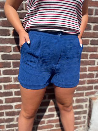 Lightweight Woven Shorts-Blue