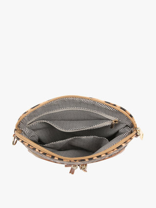 Round pouch with zipper on a white background