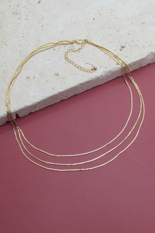 Gold Triple Layer Necklace