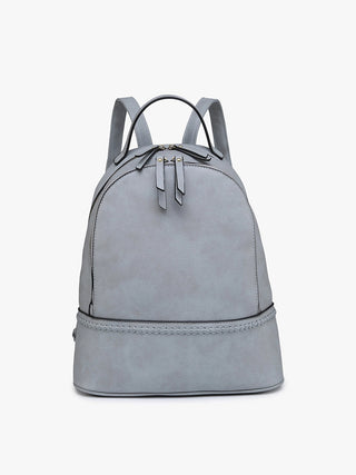 Gray backpack on a white background