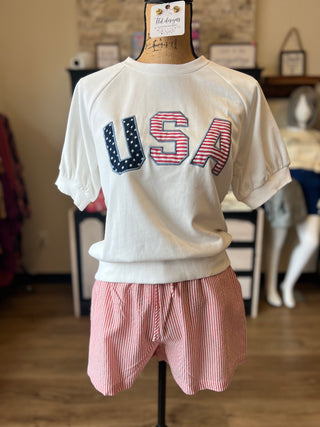 USA Short Sleeve Sweatshirt
