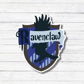 Ravenclaw logo on a wooden background
