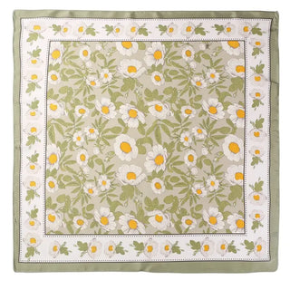 Vintage Daisy Floral Scarf, Green