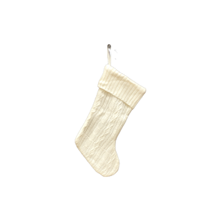 White Knit Christmas Stocking